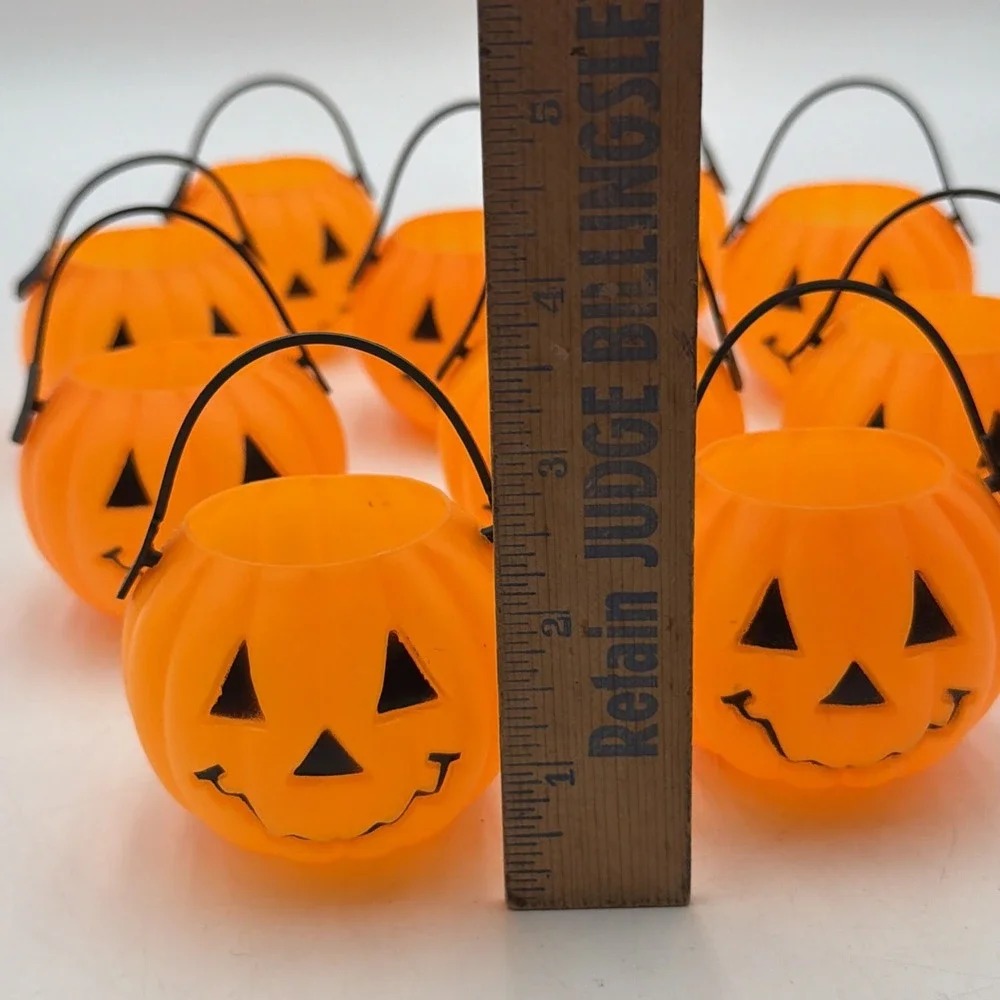 Blow Mold Mini  Jack-O-Lanterns Pumpkins Candy Container Vintage Lot Of 11
